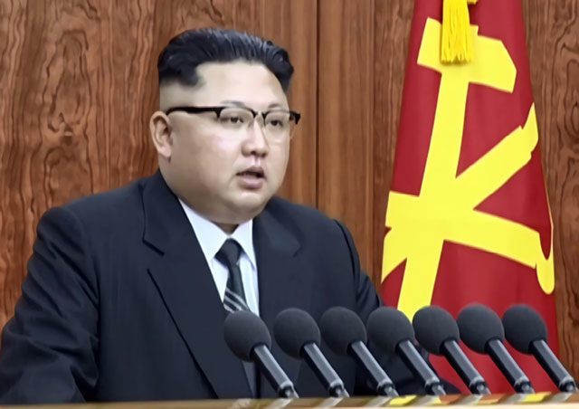 ▲ 김정은 북한 국무위원장이 1일 신년사를 발표하고 있다. ⓒ연합뉴스