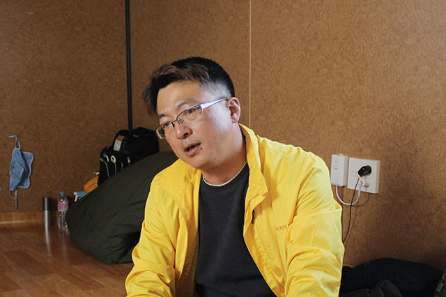 ▲15일 목포신항 유가족 쉼터에서 만난 장훈 4.16가족협의회 진상규명분과장. ⓒ프레시안(서어리)