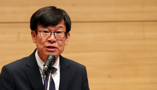 ▲14일 오전 정부세종청사 공정거래위원회에서 열린 취임식에서 김상조 위원장이 취임사를 하고 있다. ⓒ연합뉴스