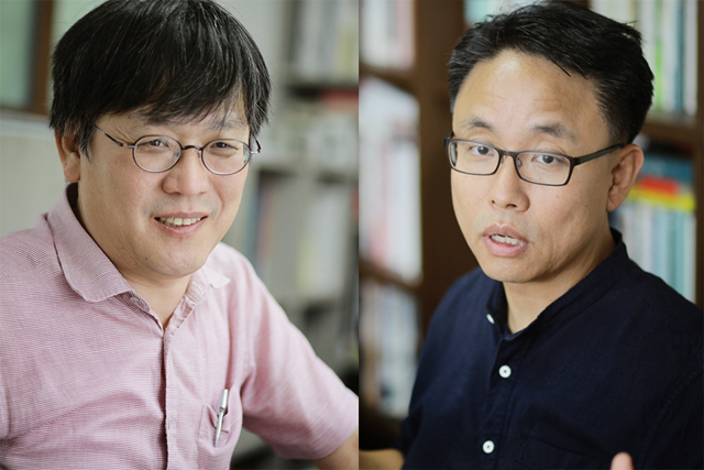 ▲장은수 편집문화실험실 대표(좌)와 이홍 한빛비즈 이사(우). ⓒ프레시안(최형락)