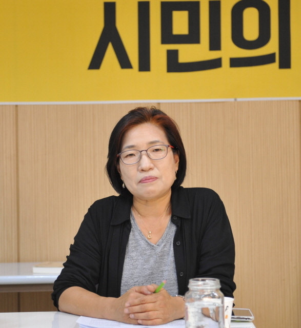 ▲ 정의당 부산시당 박주미 위원장. ⓒ프레시안(박호경)
