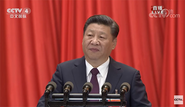 ▲ 지난 10월 18일(현지 시각) 중국 베이징에서 열린 제19차 중국공산당 당 대회에서 연설하고 있는 시진핑 중국 국가 주석 ⓒCCTV 갈무리