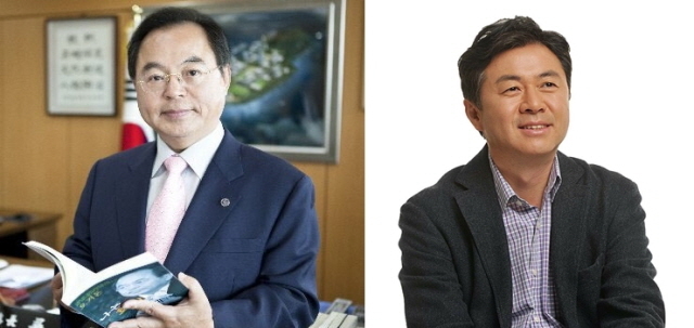 ▲ 오거돈 전 해양수산부 장관, 김영춘 해양수산부 장관. ⓒSNS