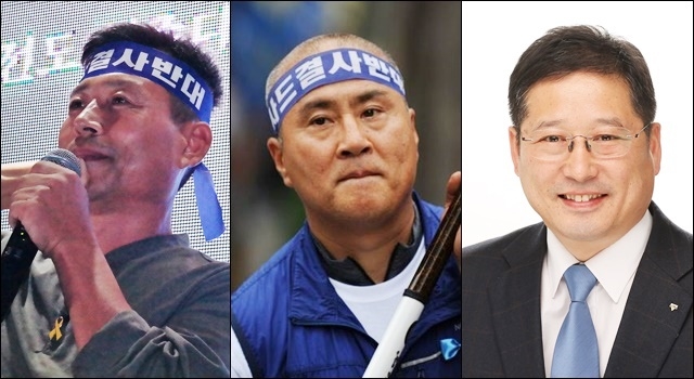 ▲ (왼쪽부터) 이재동 성주군농민회장, 박희주 김천시의원, 김동기 김천YMCA 이사. ⓒ평화뉴스