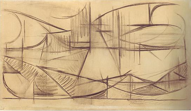 ▲몬드리안 누드(Charcoal on pape 92x158cm) 1914 개인소장