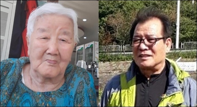 ▲ (왼쪽부터) 고(故) 정재식씨의 부인 이외식씨, 아들 정도곤씨. ⓒ정도곤