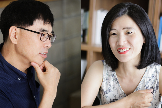 ▲ 박흥수 연구위원(왼쪽)과 목수정 작가(오른쪽). ⓒ프레시안(최형락)
