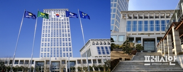 ▲ 부산시청(좌), 부산시의회(우) 전경. ⓒ프레시안