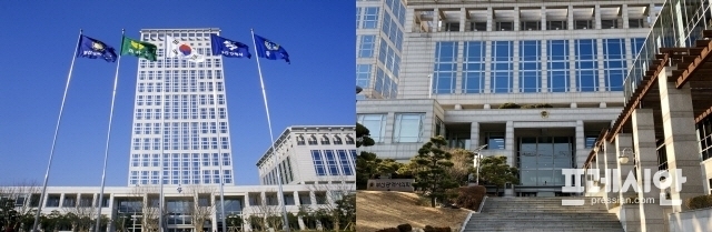▲ 부산시청(좌), 부산시의회(우) 전경. ⓒ프레시안
