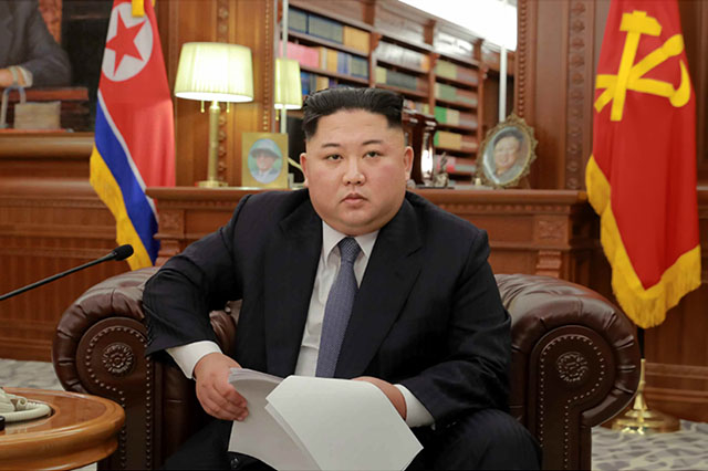 ▲ 김정은 북한 국무위원장이 1일 신년사를 발표하고 있다. ⓒ노동신문