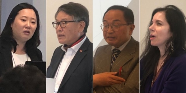 ▲ 왼쪽부터 김지은 교수, 허상수 박사, 에릭 야마모토 교수, 호프 엘리자베스 메이 교수. ⓒ제주의소리