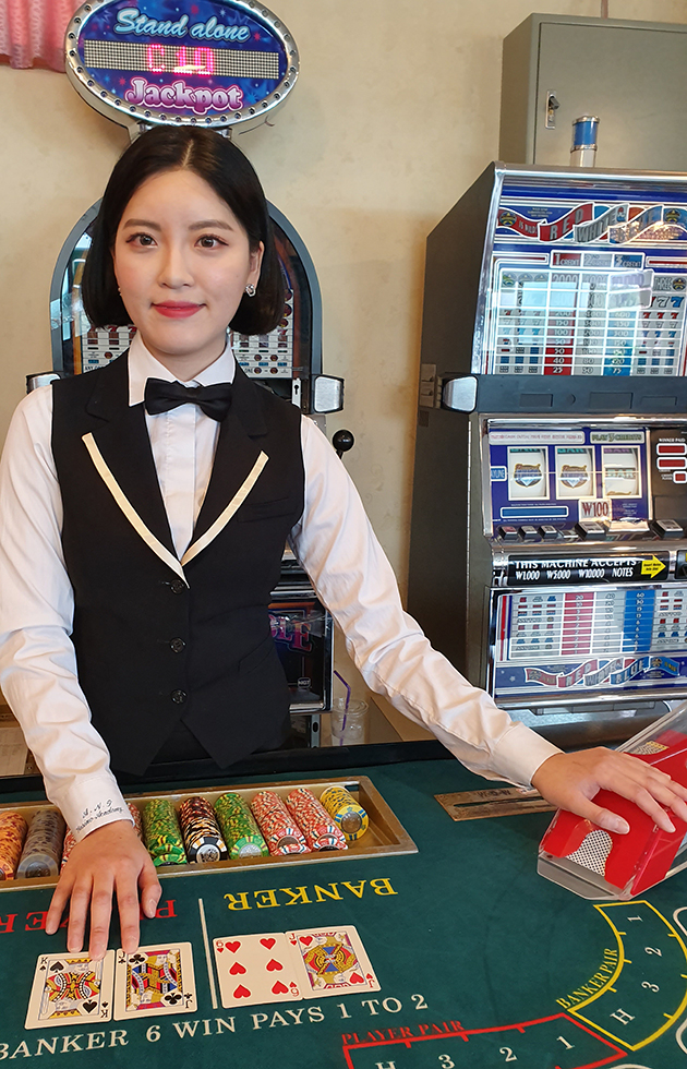 ▲14일 강원 태백시 황지동 강원관광대학교 관광관 종합실습실에서 ‘2019년 상반기 카지노관광과 Ace n Ten 동아리’ 시연회에서 이 학교 2학년 서가을 학생이 익숙한 손놀림으로 딜링을 하고 있다. ⓒ프레시안