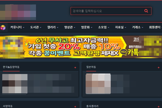 ▲ <프레시안>에 제보된 성인 사이트 화면 갈무리. ⓒ프레시안