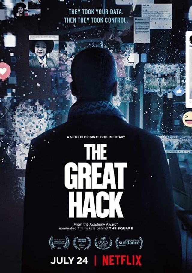 ▲ 다큐멘터리 <거대한 해킹(The Great Hack)>(카림 아메르·지한 누자임 감독, 2019) 포스터.